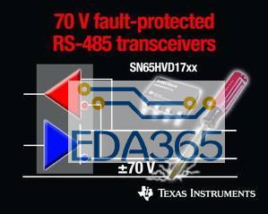 德州仪器推出70v 故障保护型rs-485收发器